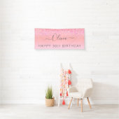 Birthday Rainbow Pastel Glitzer Girly Modern Banner (Insitu)