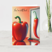 Birthday Red Bell Pepper Blick in einen Spiegel