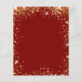 Birthday Red gold Glitzer Einladung (Rückseite)