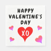 Birthday Red Pink Purple Hearts Any Age Serviette (Vorderseite)