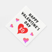 Birthday Red Pink Purple Hearts Any Age Serviette (Ecke)