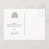 Birthday Regenbogen Rose gold grau weiß Danke Postkarte (Rückseite)