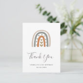 Birthday Regenbogen Rose gold grau weiß Danke Postkarte (Stehend Vorderseite)
