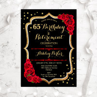 Birthday & Retirement Party - Black Gold Red