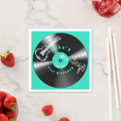 Birthday Retro Vinyl Record Rock Music Guitar Serviette (Beispiel)