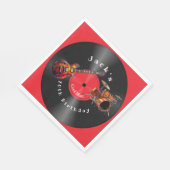 Birthday Retro Vinyl Record Rock Music Guitar Serviette (Ecke)