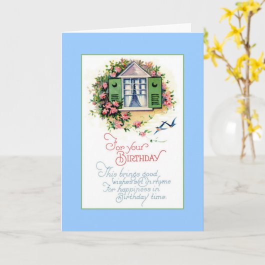 Birthday Rhyme Karte (Gelbe Blume)