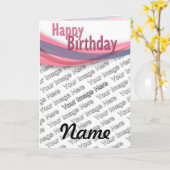 Birthday Ribbon Karte (Gelbe Blume)