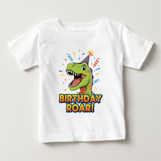 Birthday Roar Cute Dinosaur Birthday Party Design Baby T-shirt (Vorderseite)