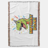 Birthday Roar Cute Dinosaur Birthday Party Design Decke (Vorderseite Vertikal)