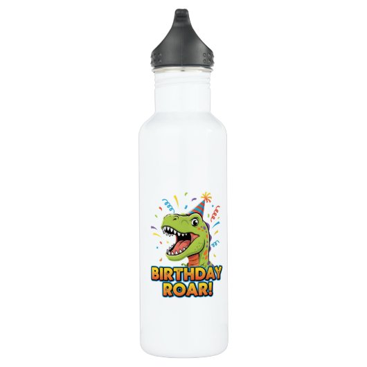 Birthday Roar Cute Dinosaur Birthday Party Design Edelstahlflasche (Rechts)