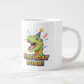 Birthday Roar Cute Dinosaur Birthday Party Design Jumbo-Tasse (Rechts)