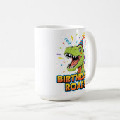 Birthday Roar Cute Dinosaur Birthday Party Design Kaffeetasse (VorderseiteRechts)