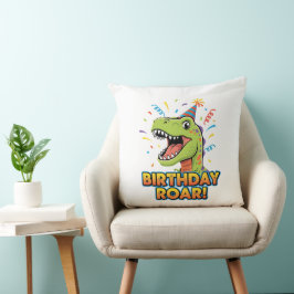 Birthday Roar Cute Dinosaur Birthday Party Design Kissen