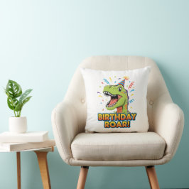 Birthday Roar Cute Dinosaur Birthday Party Design Kissen