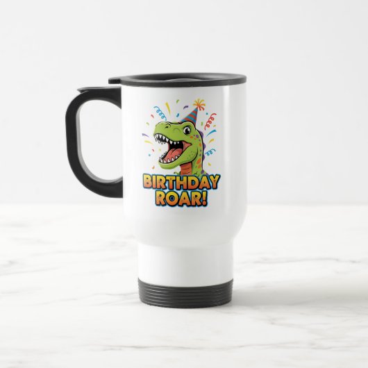 Birthday Roar Cute Dinosaur Birthday Party Design Reisebecher (Links)