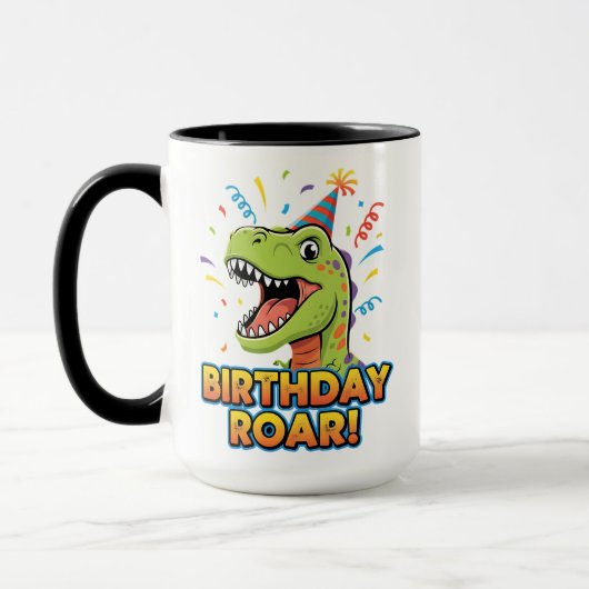 Birthday Roar Cute Dinosaur Birthday Party Design Tasse (Links)