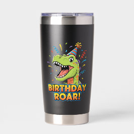 Birthday Roar Cute Dinosaur Birthday Party Design Thermobecher