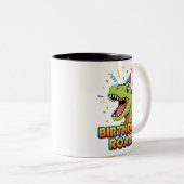 Birthday Roar Cute Dinosaur Birthday Party Design Zweifarbige Tasse (VorderseiteRechts)