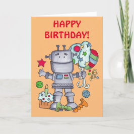 Birthday Robot Card Dankeskarte