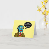 Birthday Robot Karte (Gelbe Blume)