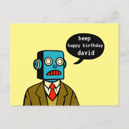 Birthday Robot Postkarte