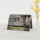 BIRTHDAY ROBOT PUN von Jetpackcorps Karte (Gelbe Blume)