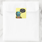 Birthday Robot Quadratischer Aufkleber (Tasche)