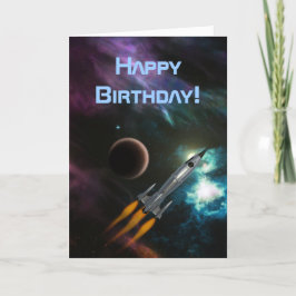 Birthday Rocketship Karte