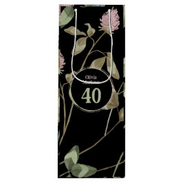 Birthday Romantic Black Pink Klee Blume Geschenktüte Für Weinflaschen