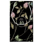 Birthday Romantic Black Pink Klee Blume Kleine Geschenktüte (Rückseite)