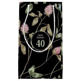 Birthday Romantic Black Pink Klee Blume Kleine Geschenktüte