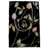 Birthday Romantic Black Pink Klee Blume Mittlere Geschenktüte (Vorderseite)