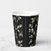 Birthday Romantic Black Pink Klee Blume Pappbecher (Rechts)