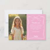 Birthday Rosa Foto Dankeskarte (Vorderseite)