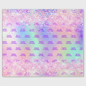Birthday Rosa Glitzer lila holografische Geschenkpapier (Flach)