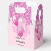 Birthday Rosa Glitzer Tropfen Ballons Mädchen Geschenkschachtel (Geöffnet)