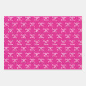 Birthday Rosa White Name Mädchen Geschenkpapier Set (Vorderseite 3)