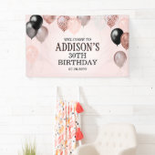 Birthday Rose Gold Balloons Banner (Insitu)
