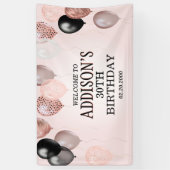 Birthday Rose Gold Balloons Banner (Vertikal)