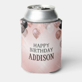 Birthday Rose Gold Balloons Dosenkühler (Kanne Rückseite)