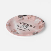 Birthday Rose Gold Balloons Pappteller (Schrägansicht)