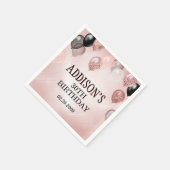 Birthday Rose Gold Balloons Serviette (Ecke)