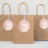 Birthday rose gold glitter dust monogram name runder aufkleber