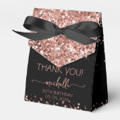 Birthday Rose Gold Glitzer Monogram Vielen Dank Geschenkschachtel (Vorderseite)