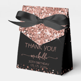 Birthday Rose Gold Glitzer Monogram Vielen Dank Geschenkschachtel