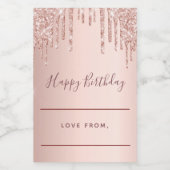 Birthday Rose Gold Glitzer Rosa Funkeln hausgemach Lebensmitteletikett (Einzelnes Label)