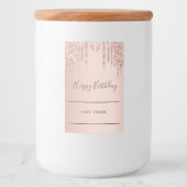 Birthday Rose Gold Glitzer Rosa Funkeln hausgemach Lebensmitteletikett (Vorderseite)