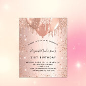 Birthday Rose Gold Glitzer Staubballons Haushalt Flyer