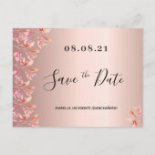 Birthday Rose Gold rosa Florieren Save the Date Postkarte (Vorderseite)